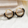 1 Pair Bohemian Geometric Plating Inlay Stainless Steel Natural Stone Earrings
