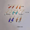1 Pair Bohemian Irregular Geometric Stainless Steel Natural Stone Drop Earrings