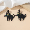 1 Pair Cartoon Style Cute Animal Cat Rose Slice Printing Arylic Drop Earrings