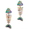 1 Pair Cartoon Style Simple Style Fish Bone Plating Zinc Alloy Artificial Rhinestones Drop Earrings