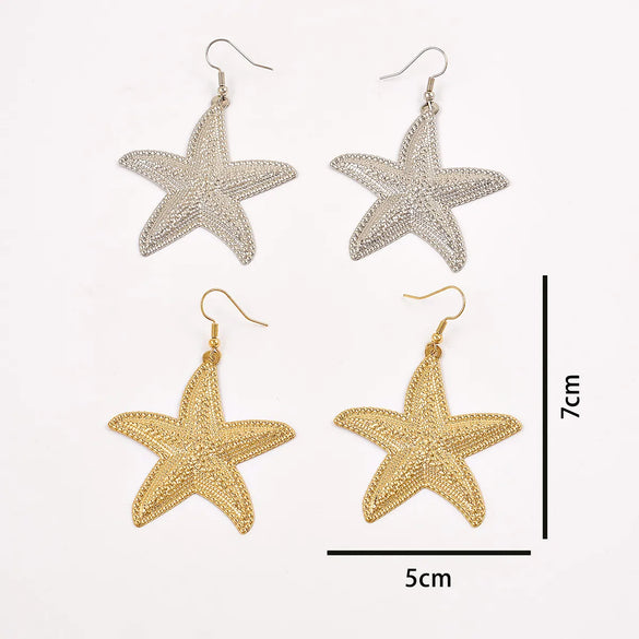 1 Pair Casual Beach Artistic Starfish Alloy Drop Earrings
