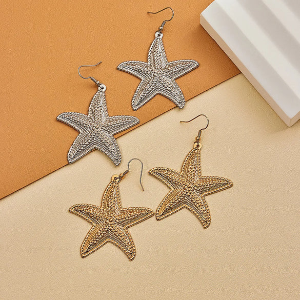 1 Pair Casual Beach Artistic Starfish Alloy Drop Earrings