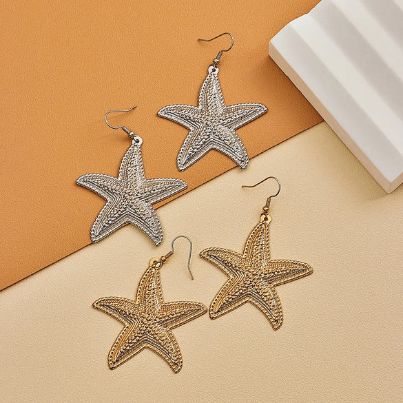 1 Pair Casual Beach Artistic Starfish Alloy Drop Earrings