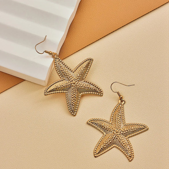 1 Pair Casual Beach Artistic Starfish Alloy Drop Earrings