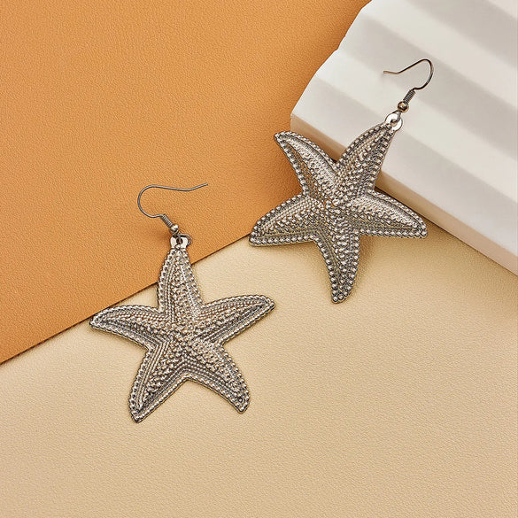 1 Pair Casual Beach Artistic Starfish Alloy Drop Earrings
