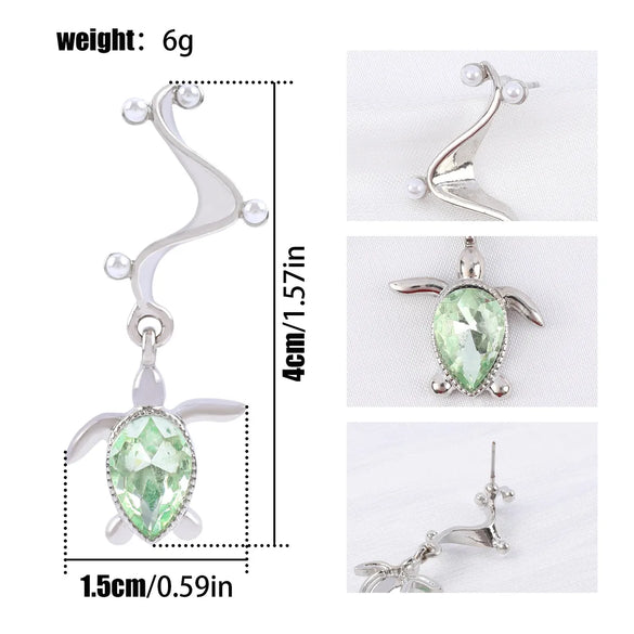 1 Pair Casual Beach Tortoise Inlay Alloy Artificial Pearls Glass Ear Studs