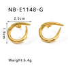 1 Pair Casual Classic Style C Shape Geometric Semicircle Plating 304 Stainless Steel 18K Gold Plated White Gold Plated Ear Studs