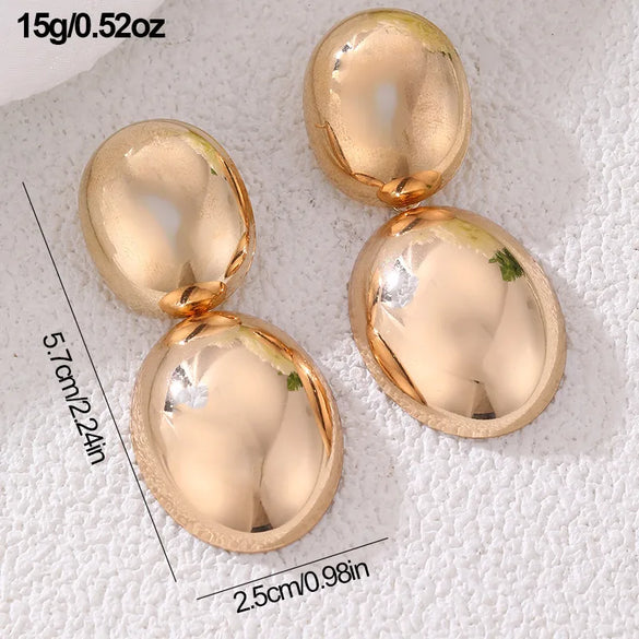 1 Pair Casual Classic Style Cool Style Oval Water Droplets Heart Shape Alloy Ear Studs