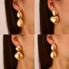 1 Pair Casual Classic Style Cool Style Oval Water Droplets Heart Shape Alloy Ear Studs