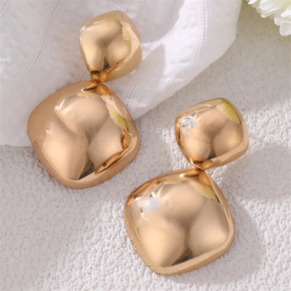 1 Pair Casual Classic Style Cool Style Oval Water Droplets Heart Shape Alloy Ear Studs