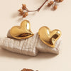1 Pair Casual Elegant Luxurious Heart Shape Solid Color 304 Stainless Steel 18K Gold Plated Drop Earrings Ear Studs