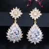 1 Pair Casual Elegant Romantic Snowflake Plating Inlay Copper Zircon 14k Gold Plated Rhodium Plated Drop Earrings