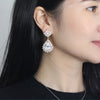 1 Pair Casual Elegant Romantic Snowflake Plating Inlay Copper Zircon 14k Gold Plated Rhodium Plated Drop Earrings