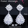 1 Pair Casual Elegant Romantic Snowflake Plating Inlay Copper Zircon 14k Gold Plated Rhodium Plated Drop Earrings