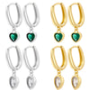 1 Pair Casual Elegant Simple Style Water Droplets Heart Shape Inlay Copper Zircon 18K Gold Plated Drop Earrings