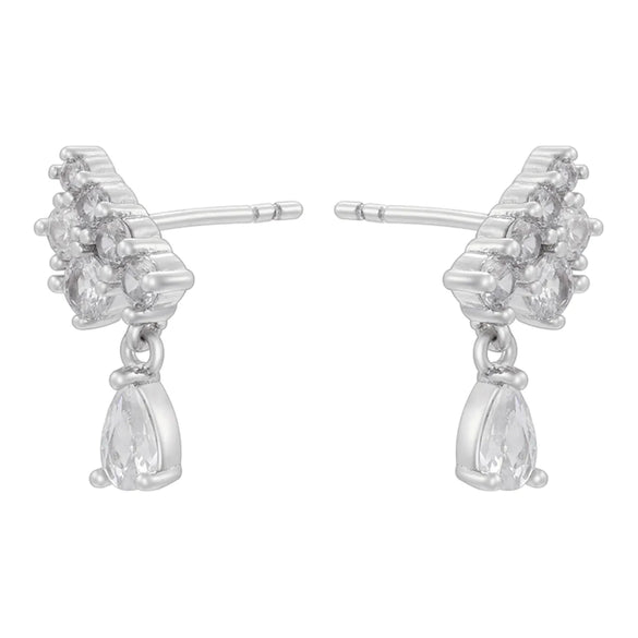 1 Pair Casual Elegant Simple Style Water Droplets Plating Inlay Copper Zircon 18K Gold Plated Ear Studs