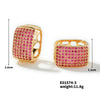 1 Pair Casual Glam Shiny Color Block Plating Inlay Copper Zircon K Gold Plated Rhodium Plated Earrings