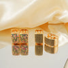 1 Pair Casual Glam Shiny Color Block Plating Inlay Copper Zircon K Gold Plated Rhodium Plated Earrings