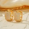 1 Pair Casual Glam Shiny Color Block Plating Inlay Copper Zircon K Gold Plated Rhodium Plated Earrings