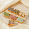 1 Pair Casual Glam Shiny Color Block Plating Inlay Copper Zircon K Gold Plated Rhodium Plated Earrings