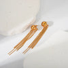 1 Pair Casual Hawaiian Classic Style C Shape Round Tassel Tassel Plating 304 Stainless Steel 14K Gold Plated Drop Earrings