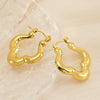 1 Pair Casual Heart Shape 304 Stainless Steel 18K Gold Plated Hoop Earrings