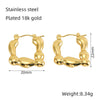 1 Pair Casual Heart Shape 304 Stainless Steel 18K Gold Plated Hoop Earrings