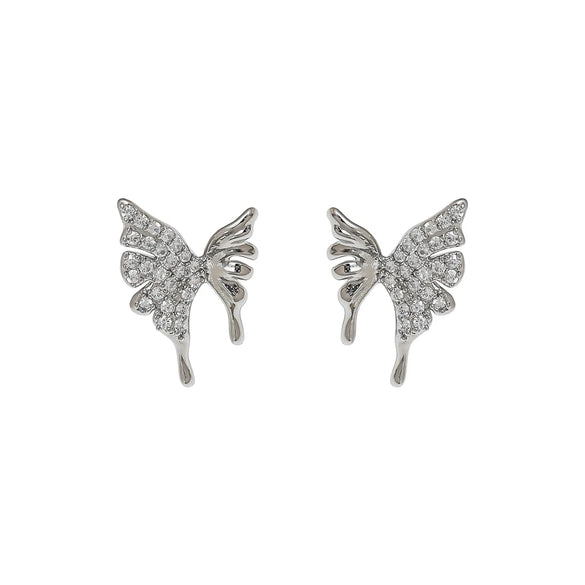 1 Pair Casual Simple Style Butterfly Plating Inlay Copper Zircon 18K Gold Plated Ear Studs