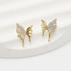 1 Pair Casual Simple Style Butterfly Plating Inlay Copper Zircon 18K Gold Plated Ear Studs