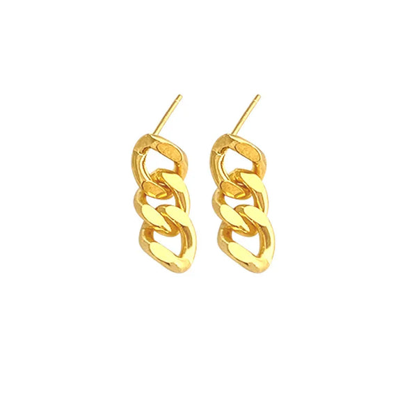 1 Pair Casual Simple Style Chain Plating 304 Stainless Steel 18K Gold Plated Drop Earrings