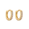 1 Pair Casual Simple Style Classic Style Round Plating Inlay Copper Zircon 18k Gold Plated Hoop Earrings