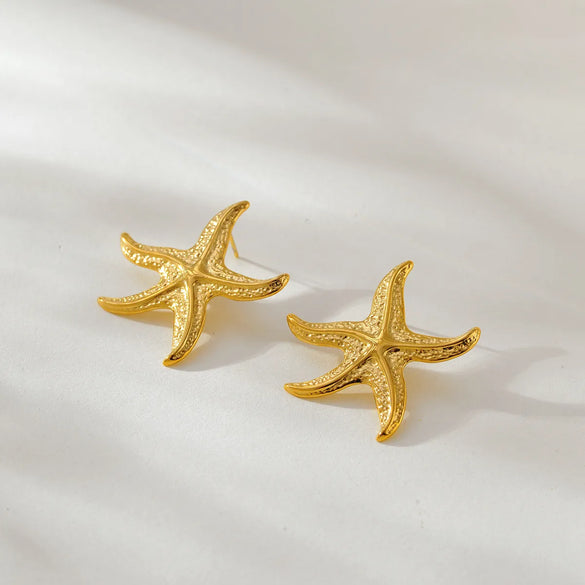 1 Pair Casual Simple Style Classic Style Starfish 304 Stainless Steel Ear Studs