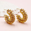 1 Pair Casual Simple Style Commute C Shape Geometric Polishing Plating Stainless Steel Gold Plated Ear Studs