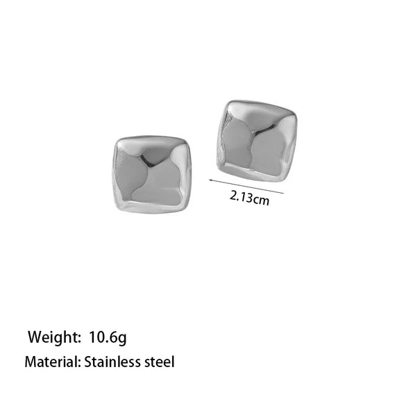 1 Pair Casual Simple Style Commute Square Polishing Plating 304 Stainless Steel 18K Gold Plated Ear Studs