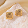 1 Pair Casual Simple Style Commute Square Polishing Plating 304 Stainless Steel 18K Gold Plated Ear Studs