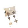 1 Pair Casual Simple Style Four Leaf Clover Plating Inlay Copper Shell Zircon Drop Earrings