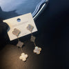 1 Pair Casual Simple Style Four Leaf Clover Plating Inlay Copper Shell Zircon Drop Earrings