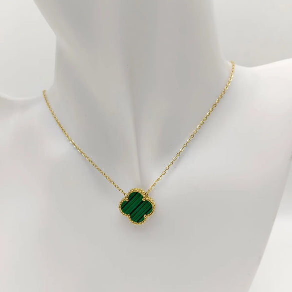 1 Pair Casual Simple Style Four Leaf Clover Plating Inlay Copper Shell Zircon Drop Earrings