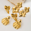 1 Pair Casual Simple Style Leaves Inlay Stainless Steel Artificial Pearls 18K Gold Plated Drop Earrings