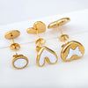 1 Pair Casual Simple Style Round Heart Shape Butterfly Inlay 304 Stainless Steel Shell Ear Studs