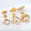 1 Pair Casual Simple Style Round Heart Shape Butterfly Inlay 304 Stainless Steel Shell Ear Studs