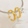 1 Pair Casual Simple Style Solid Color 304 Stainless Steel 18K Gold Plated Ear Studs