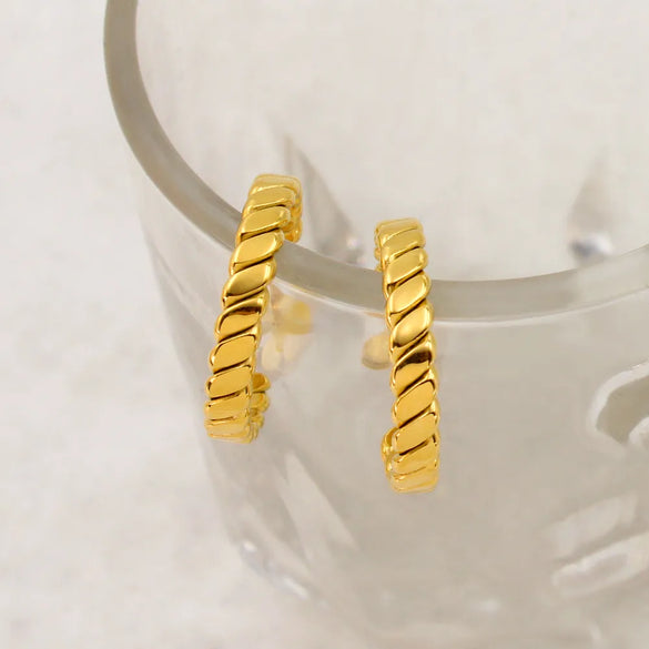 1 Pair Casual Simple Style Solid Color 304 Stainless Steel 18K Gold Plated Ear Studs