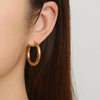 1 Pair Casual Simple Style Solid Color 304 Stainless Steel 18K Gold Plated Earrings