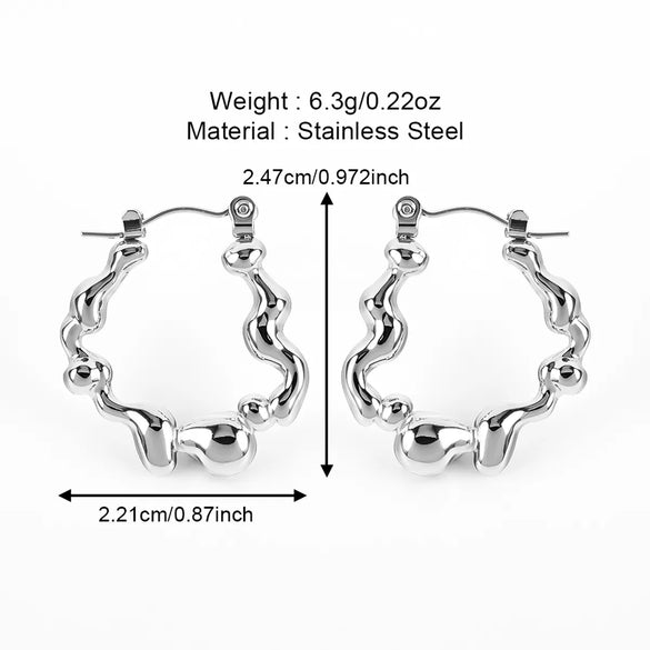 1 Pair Casual Simple Style Solid Color Polishing 304 Stainless Steel Earrings