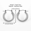 1 Pair Casual Simple Style Solid Color Polishing 304 Stainless Steel Earrings