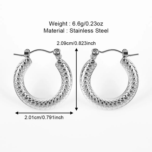 1 Pair Casual Simple Style Solid Color Polishing 304 Stainless Steel Earrings