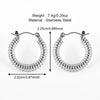 1 Pair Casual Simple Style Solid Color Polishing 304 Stainless Steel Earrings