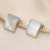 1 Pair Casual Simple Style Square Inlay 304 Stainless Steel Shell 18K Gold Plated Ear Studs