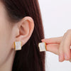 1 Pair Casual Simple Style Square Inlay 304 Stainless Steel Shell 18K Gold Plated Ear Studs